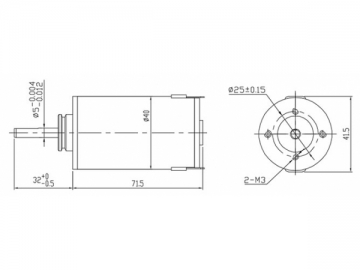 Moteur avec balais 40mm (Moteur à courant continu à aimants permanents)