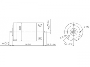 Moteur avec balais 100mm (Moteur à courant continu à aimants permanents)