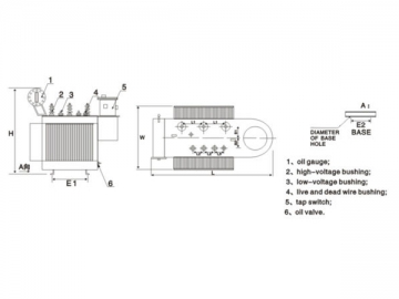 Transformateur de puissance immergé dans l’huile (avec OLTC)
