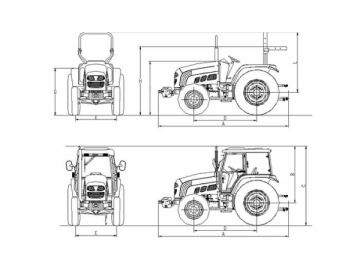 Tracteur agricole 75-100 Hp