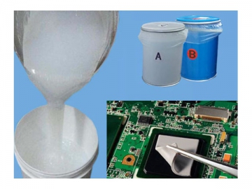 Gel silicone pour encapsulation électronique et dissipateur thermique