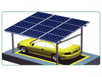 Système de montage pour abri de voitures solaire