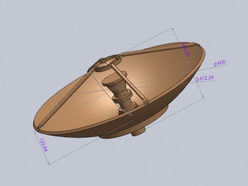 Réflecteur d'antenne VSAT 0,6m, 0,9m, 1,288m (aluminium & fibre de carbone)