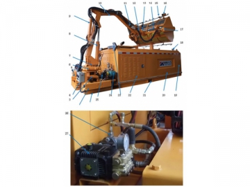 Machine de nettoyage de tunnel <small>(Système de nettoyage haute pression monté sur camion pour l'entretien de tunnel)</small>