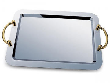 Plateau de service en inox (poli miroir)
