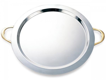 Plateau de service en inox (avec poignées)