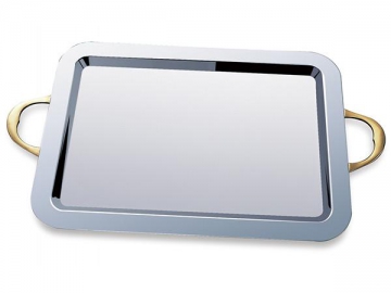 Plateau de service en inox (avec poignées)