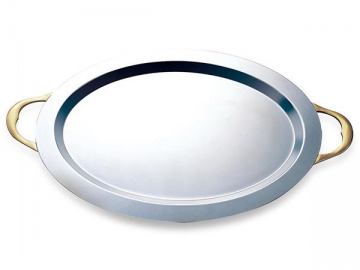 Plateau de service en inox (avec poignées)